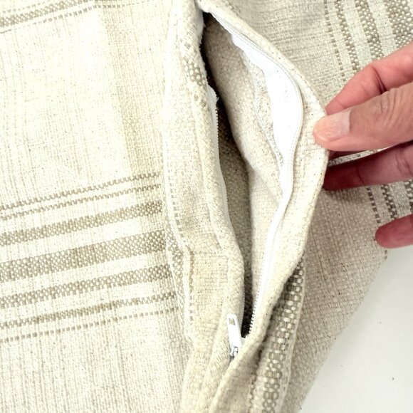 Pottery Barn Pillow Cushion Cover Neutral Natural Farmhouse Heavy Cotton Zip - Picture 7 of 10